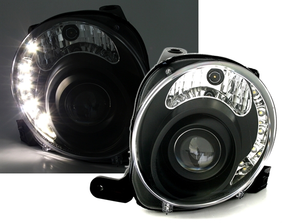 FIAT 500 - Přední světla LED - Černá